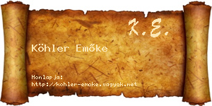 Köhler Emőke névjegykártya